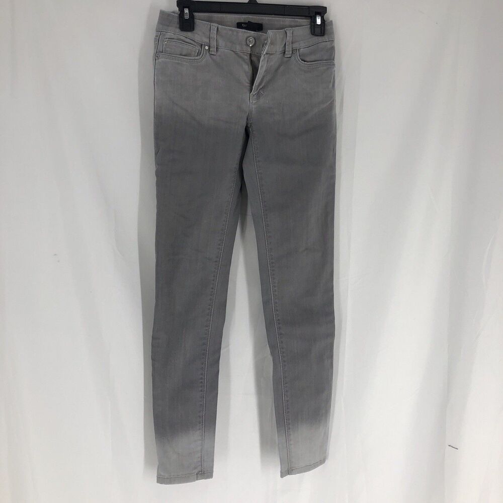 White House Black Market Mid Rise Gray Wash Skinny Leg Jeans Womens Size 0R